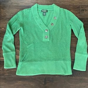 Eddie Bauer green waffle knit sweater